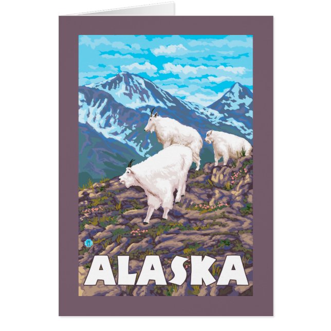 AlaskaBergziegen Vintage Travel Poster (Vorne)