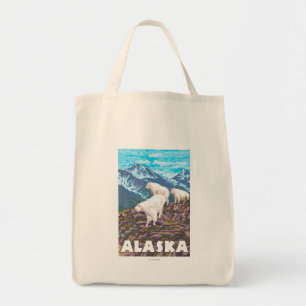 AlaskaBergziegen Vintage Travel Poster Tragetasche