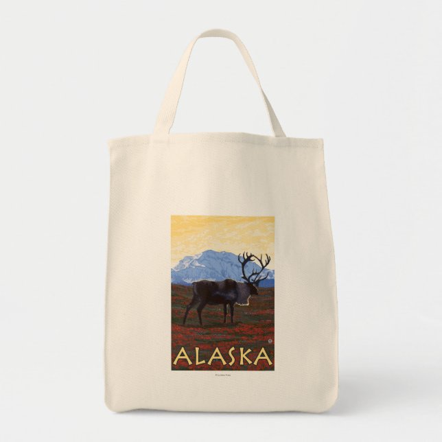 AlaskaCaribbean Vintage Travel Poster Tragetasche (Vorne)