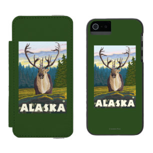 AlaskaCaribou in der wilden Vintagen Reise Incipio Watson™ iPhone 5 Geldbörsen Hülle