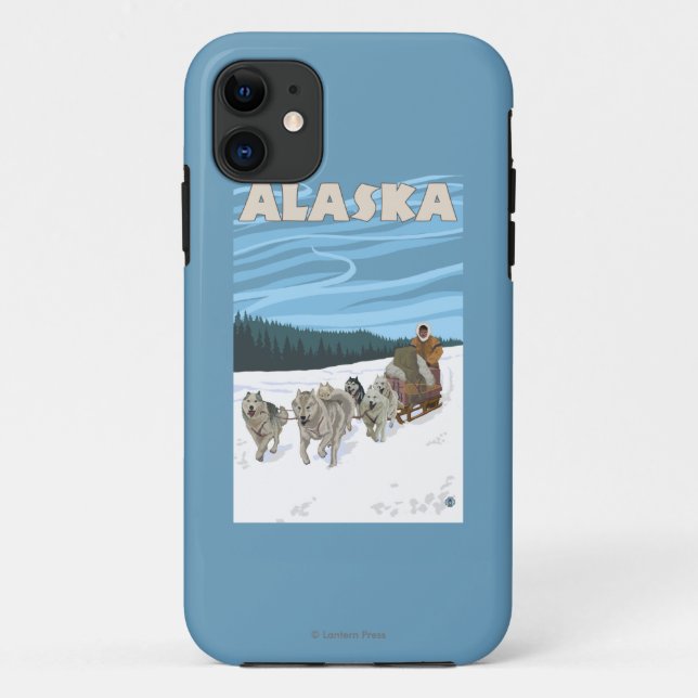 AlaskaDogsledding Vintages Reise-Plakat Case-Mate iPhone Hülle (Rückseite)