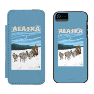 AlaskaDogsledding Vintages Reise-Plakat Incipio Watson™ iPhone 5 Geldbörsen Hülle