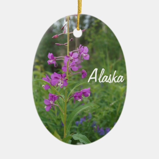 Alaskafireweed-Weihnachtsverzierung Keramik Ornament (Vorne)