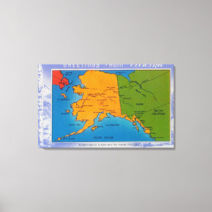 AlaskaGreetings von Alaska-Karte Leinwanddruck