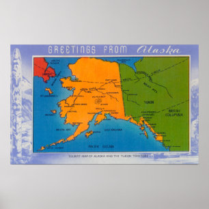 AlaskaGrüße aus Alaska Karte Poster