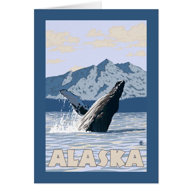 AlaskaHumpback Whale Vintage Travel Poster (Vorne)