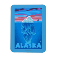AlaskaIceberg Vintage Travel Poster