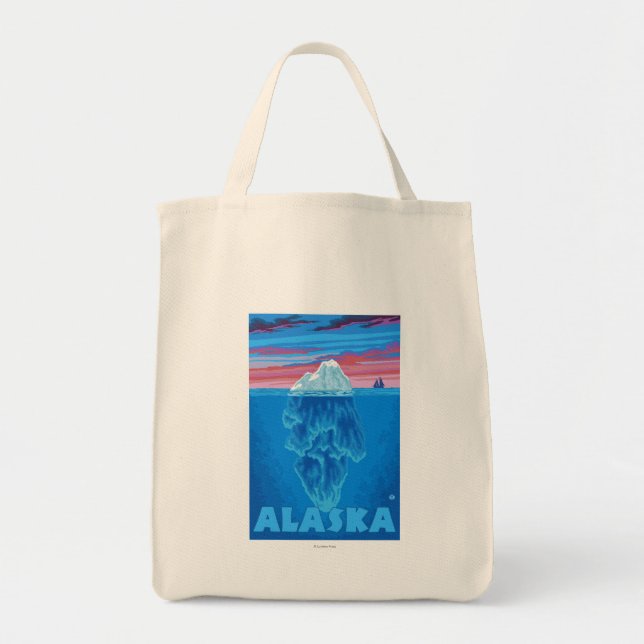 AlaskaIceberg Vintage Travel Poster Tragetasche (Vorne)