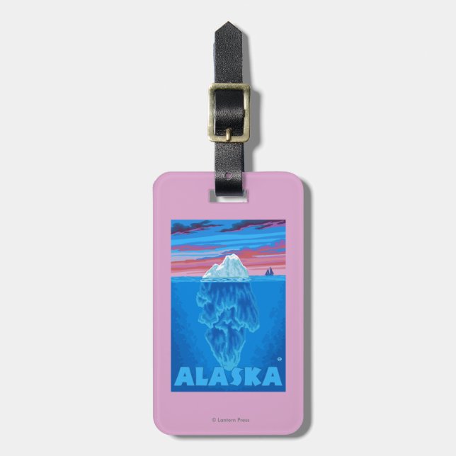 AlaskaIceberg Vintages Reise-Plakat Gepäckanhänger (Vorderseite vertikal)