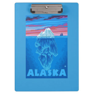 AlaskaIceberg Vintages Reise-Plakat Klemmbrett