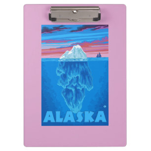 AlaskaIceberg Vintages Reise-Plakat Klemmbrett