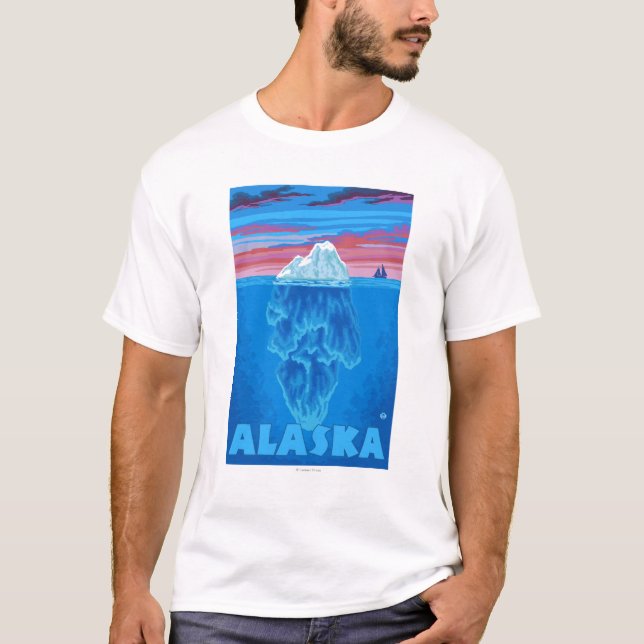 AlaskaIceberg Vintages Reise-Plakat T-Shirt (Vorderseite)