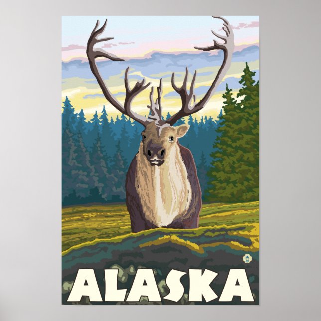AlaskaKaribik im Wilden Vintage Poster (Vorne)