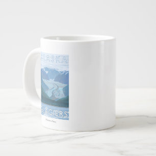 AlaskaLarge Glacier Scene Vintage Travel Jumbo-Tasse