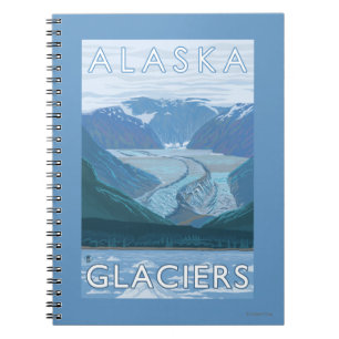 AlaskaLarge Gletscher-Szenen-Vintage Reise Notizblock