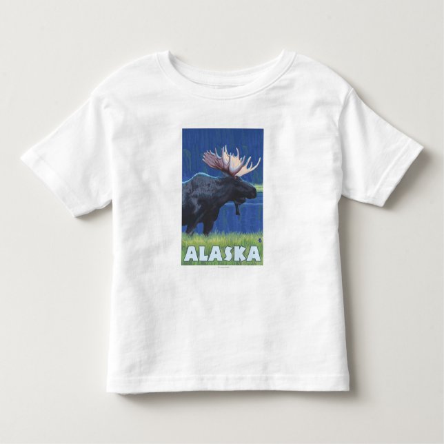 AlaskaMoonlight Elche Kleinkind T-shirt (Vorderseite)