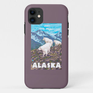AlaskaMountain Ziegen-Vintages Reise-Plakat Case-Mate iPhone Hülle