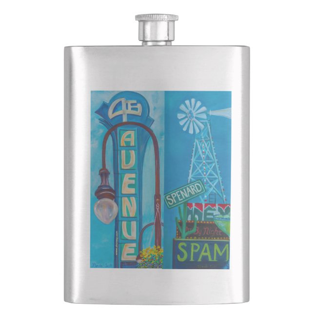 Alaskan 4. Ave. Spenard Flask Flachmann (Vorderseite)