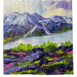 Alaskan Alpna Liebe Berge und Blume Duschvorhang