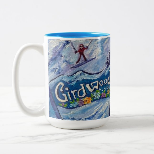 Alaskan Alyeska/Girdwood 15oz tasse à deux tons (Gauche)
