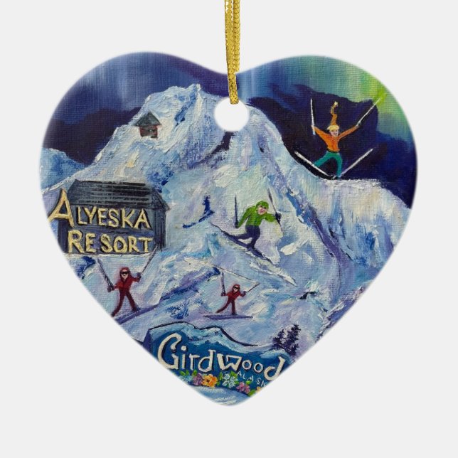 Alaskan Alyeska/Girdwood-Keramik Keramik Ornament (Vorne)