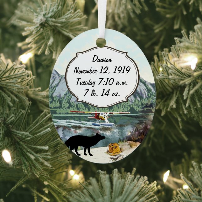 Alaskan Baby Boy Future Pilot Geburtsaufzeichnung Ornament Aus Metall (InSitu)