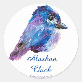 Alaskan Chick Round Aufkleber