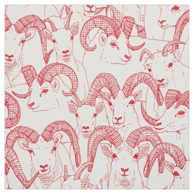 Alaskan Dall Schafe Vermillion Rote Perle Stoff (Muster)