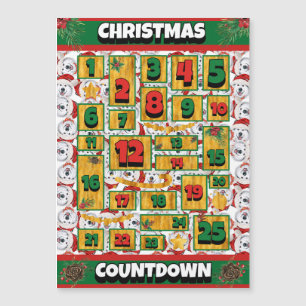 Alaskan Dog Countdown Weihnachts-Adventskalender  Magnetkarte