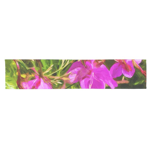 Alaskan Fireweed Pink Wildblume Abstrakt Kurzer Tischläufer (Horizontal)