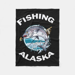 Alaskan Fish Alaskas wilder Lachs Souvenir-Angeln Fleecedecke