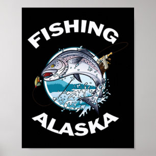 Alaskan Fish Alaskas wilder Lachs Souvenir-Angeln Poster