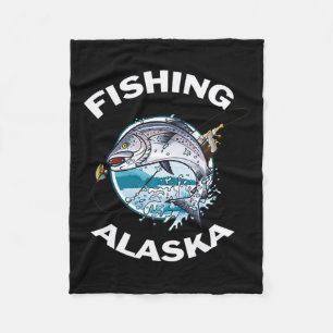 Alaskan Fish Alaska's Wilder Lachs Souvenir Fische Fleecedecke