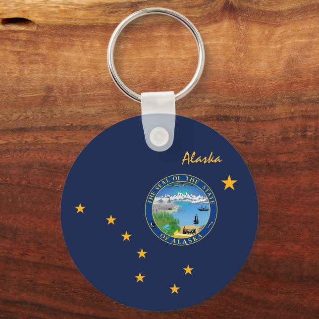 Alaskan Flag & Alaska Urlaub, Patrioten / Sport Schlüsselanhänger (Vorderseite)