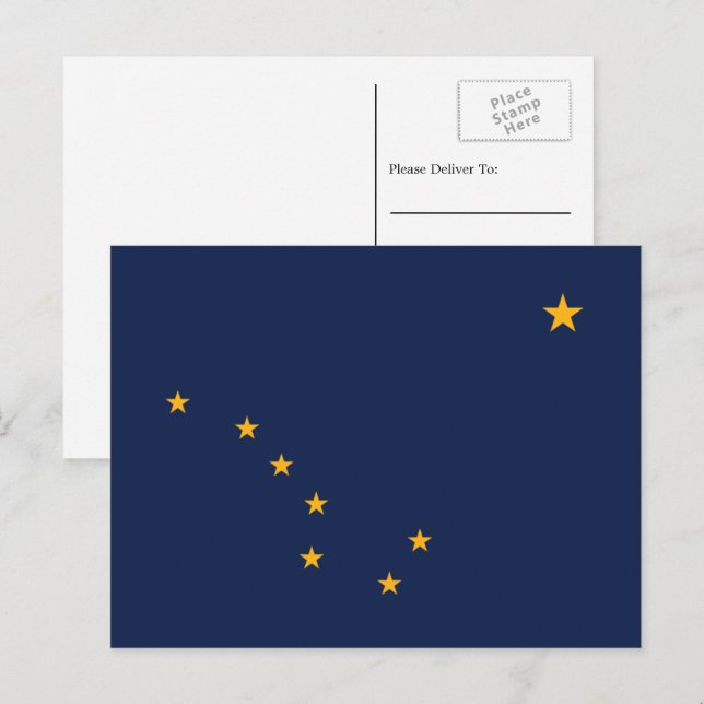 Alaskan Flag, Flagge von Alaska Postkarte (Vorne/Hinten)
