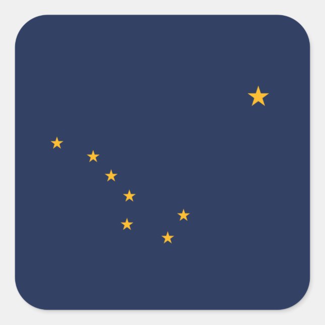 Alaskan Flag, Flagge von Alaska Quadratischer Aufkleber (Vorderseite)