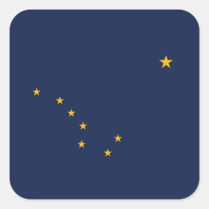 Alaskan Flag, Flagge von Alaska Quadratischer Aufkleber