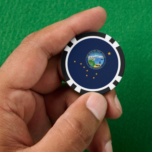 Alaskan Flag & Seal, Flag of Alaska Pokerchips (Hand)