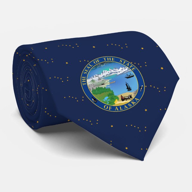 Alaskan Flag & Siegel, Flagge von Alaska Krawatte (Gerollt)