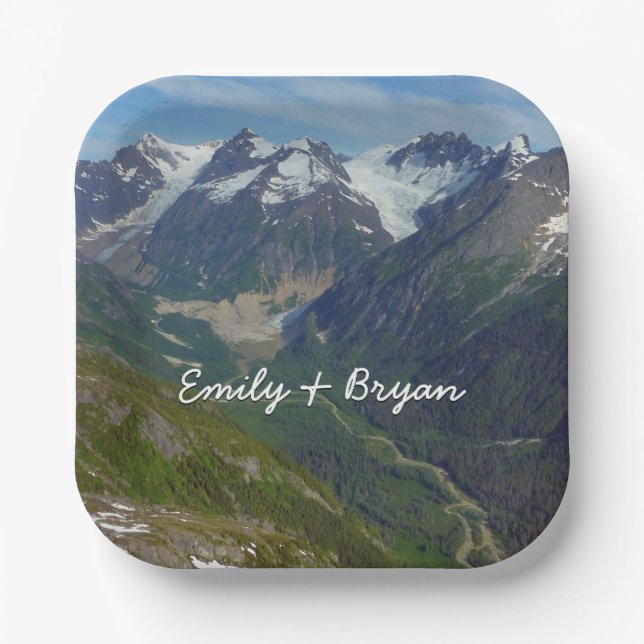 Alaskan Glacier Carved Valley Pappteller (Vorderseite)