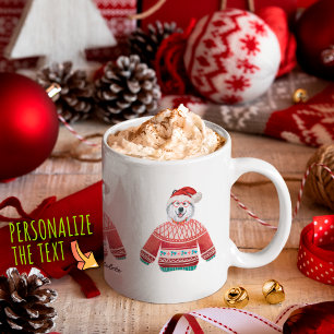 Alaskan-Hund mit hässlichem Pullover Weihnachten H Kaffeetasse