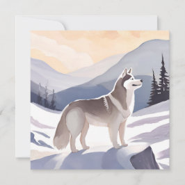 Alaskan Husky | Dog Mountain Aquarellkarte
