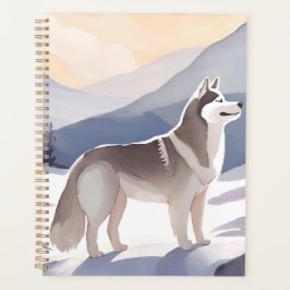 Alaskan Husky | Dog Mountain Watercolor