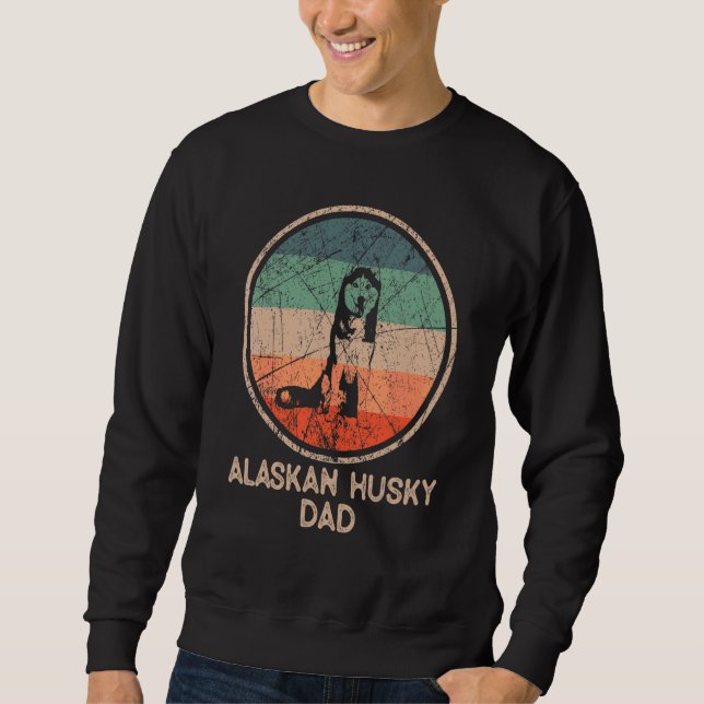 Alaskan Husky Dog Vintag Alaskan Husky Vater Sweatshirt (Vorderseite)