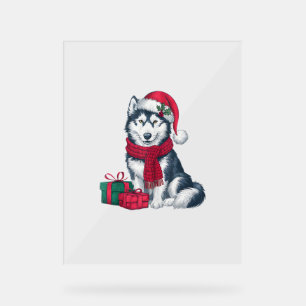 Alaskan Husky Dog Weihnachtsgebäck Party Weihnacht Acrylschild