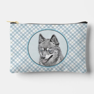 Alaskan Klee Kai AKK Husky Gemälde Süße Hunde Kuns Zubehörtasche