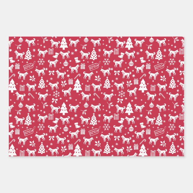 Alaskan Klee Kai Christmas Geschenkpapier Set (Vorderseite)