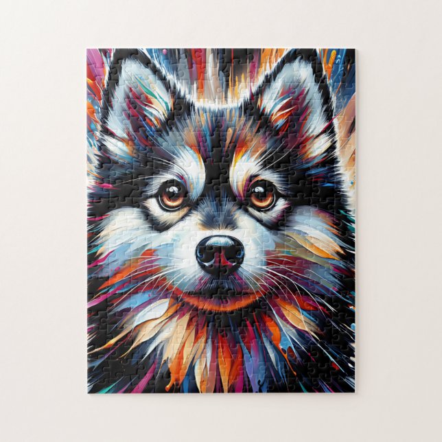Alaskan Klee Kai Dog Acrylic Print | Bunt (Vertikal)