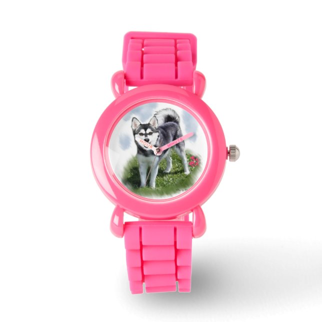 Alaskan Klee Kai Dog Art Armbanduhr (Vorderseite)