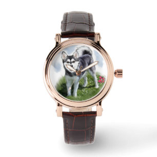 Alaskan Klee Kai Dog Art Armbanduhr